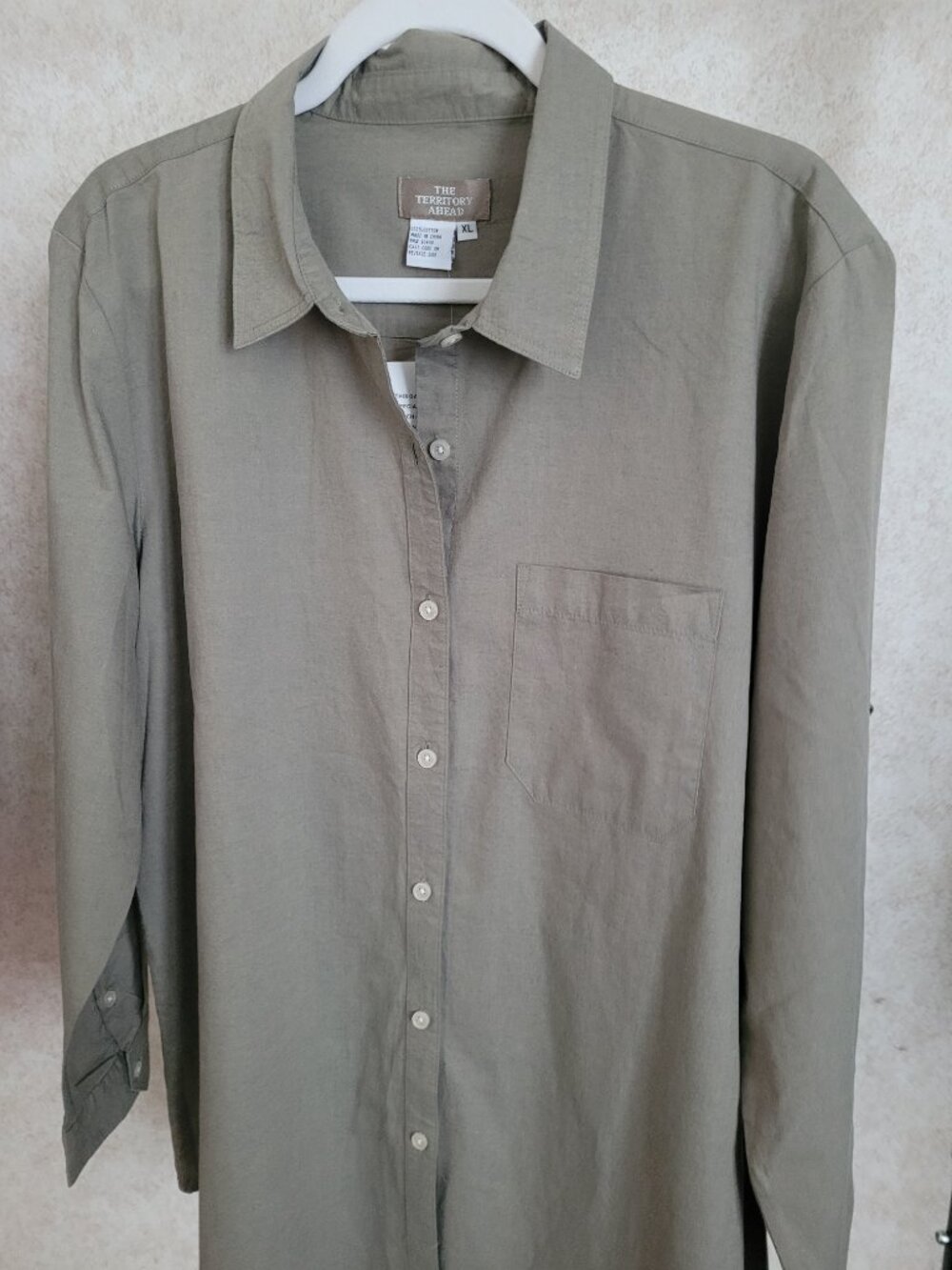 Green Button Boyfriend Shirt NWT Womens The Territory Ahead Pre-2013 Size XL